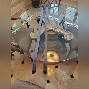 Set Of 2 Web Braided Belts. Black/white And Blue/white. Like New Condition Sz38